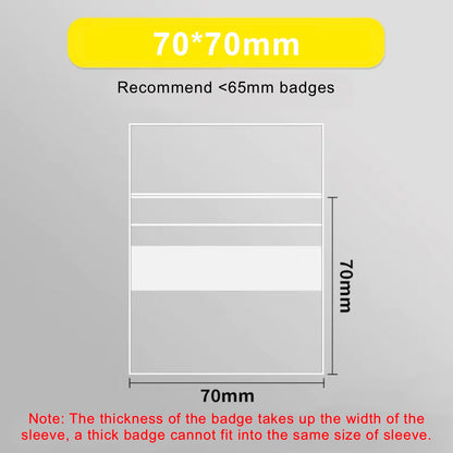Badges Protective Sleeves Self-sealing Bags (50pcs/pk)