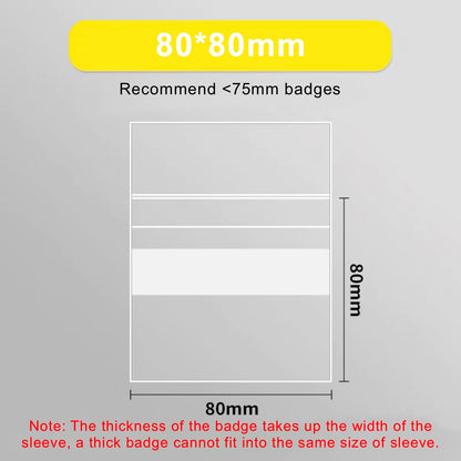 Badges Protective Sleeves Self-sealing Bags (50pcs/pk)