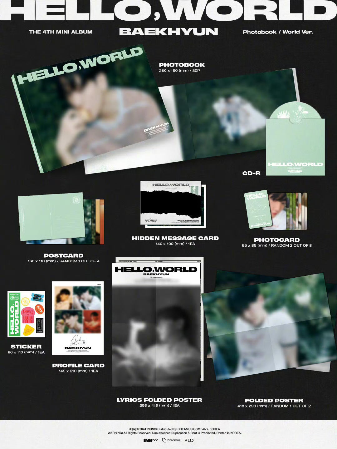 (Pre-order) BAEKHYUN - 4th Mini Album [Hello,World] (Photobook ver.)