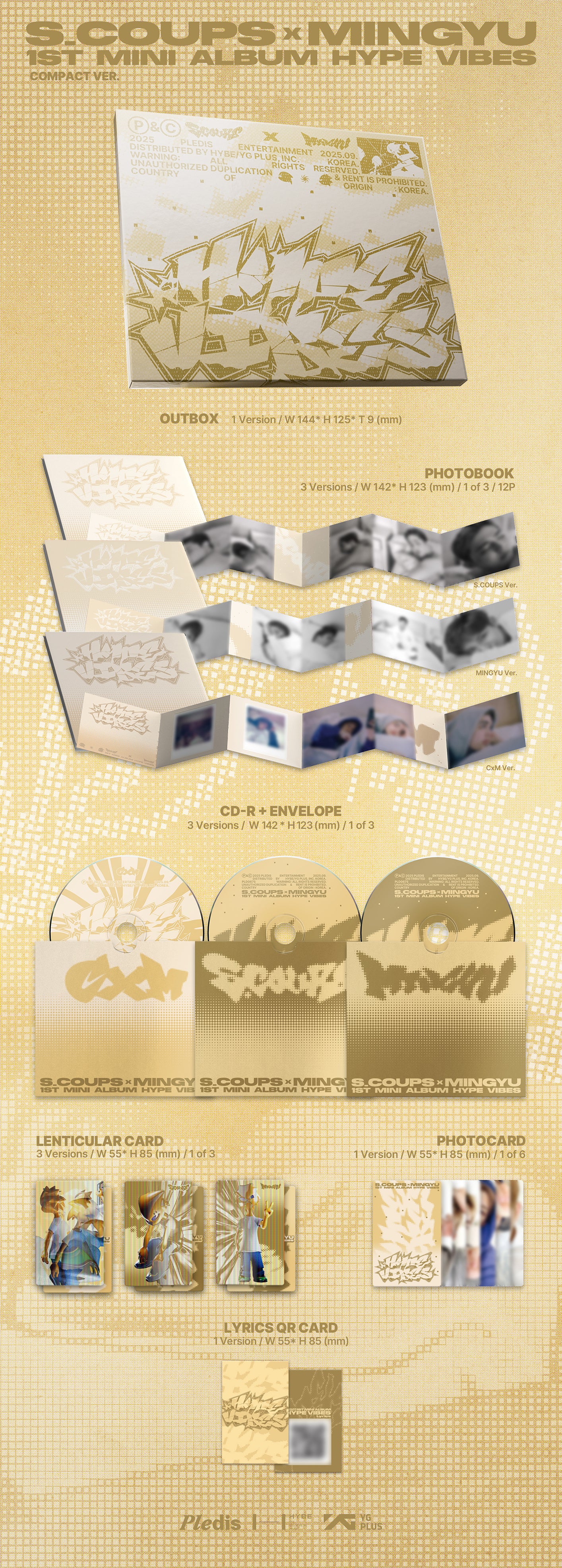 (Pre-order) CxM(SEVENTEEN) - 1st Mini Album [HYPE VIBES] (Compact ver.)