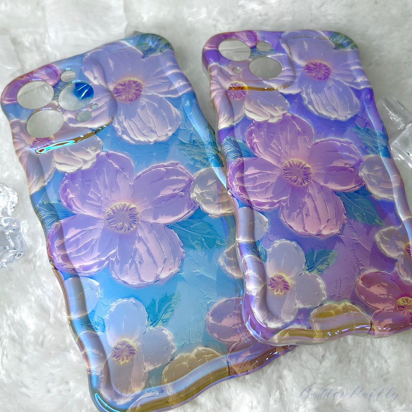 Oil Painting Flower Soft Fully Wrapped Phone Cases for iPhone (1 PC)