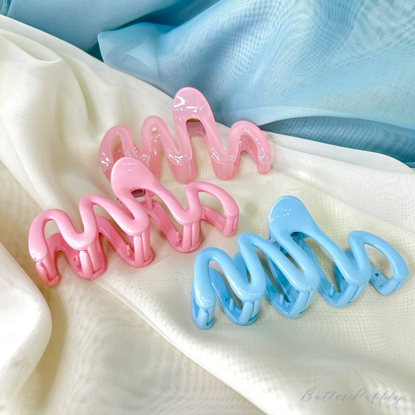 Jelly Colour Wavy Hair Clip Hair Claw (1 PC)