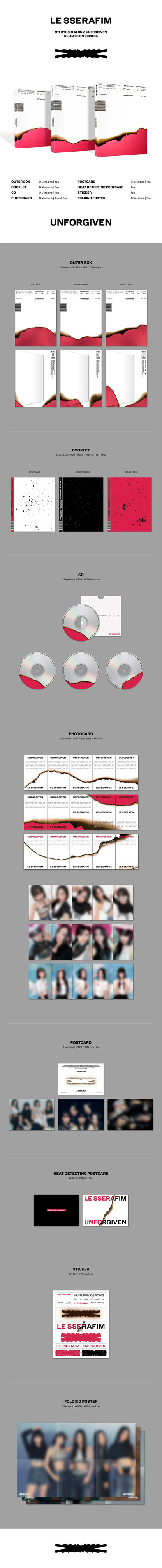 LE SSERAFIM - 1st Studio Album [Unforgiven] (3 Versions)