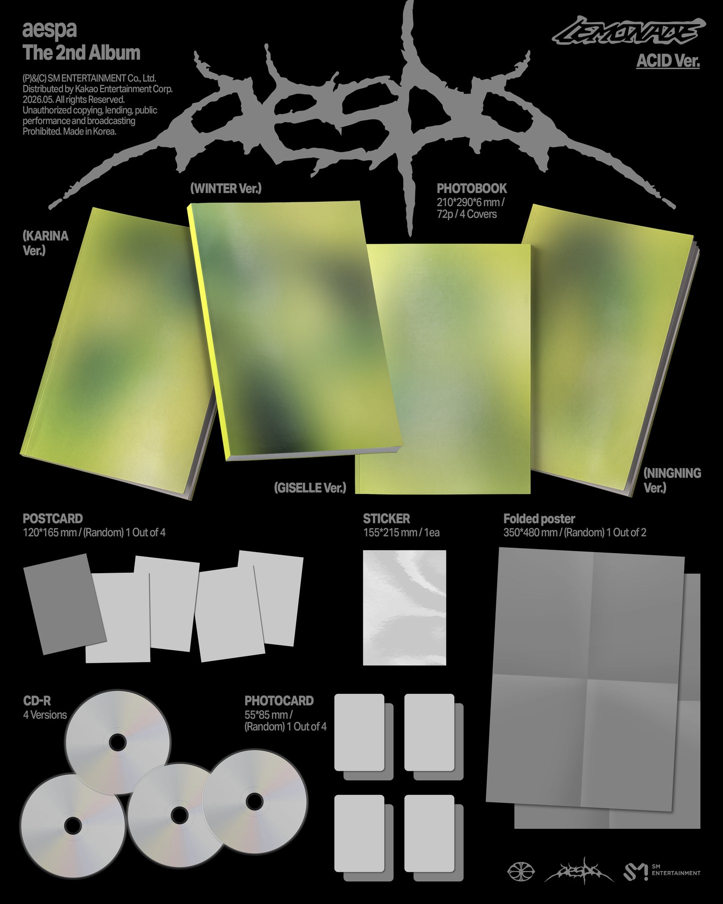 (Pre-order) AESPA - The 2nd Album [LEMONADE] (ACID Ver.)