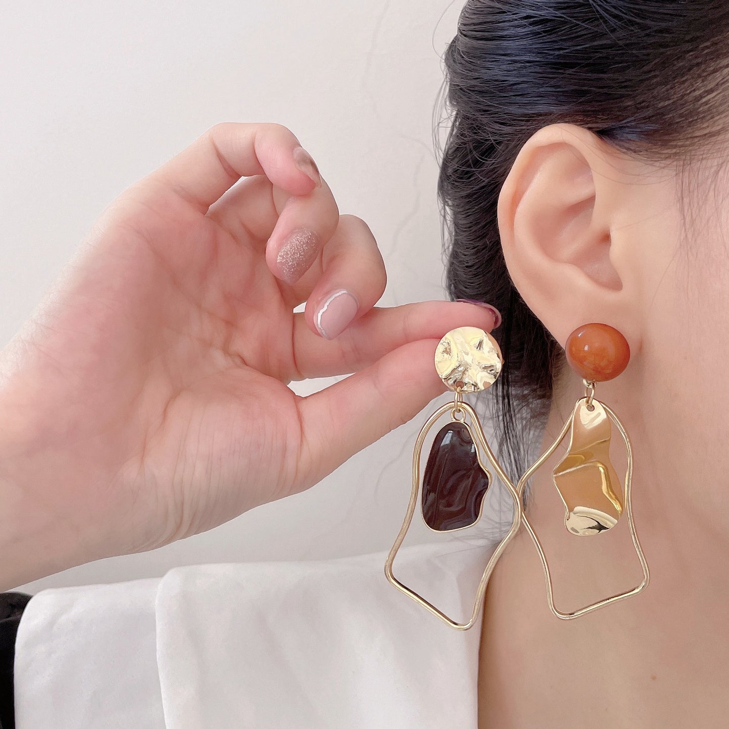 Geometric Asymmetric Earrings