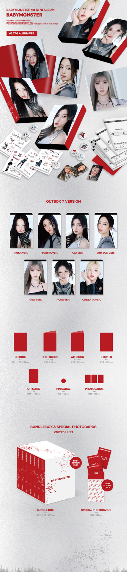 BABYMONSTER - 1st Mini Album [BABYMON7ER] (YG Tag Album ver.)